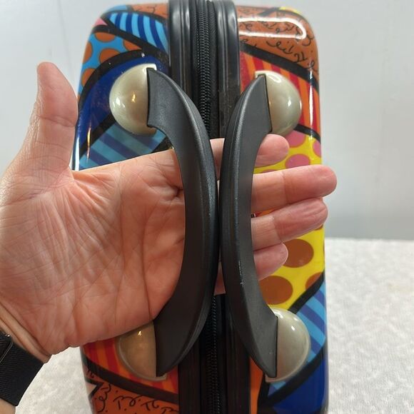 BRITTO HEYS Garden Hard Shell Make Up Beauty Case HTF Cat Fish Multi Abstract - Picture 5 of 12